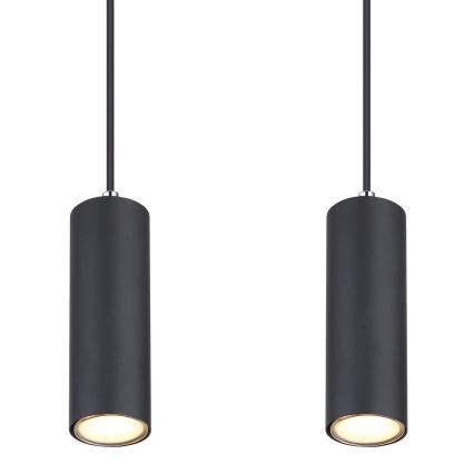 Globo - Ljuskrona med upphängningsrem 4xGU10/35W/230V svart