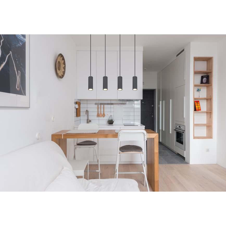 Globo - Ljuskrona med upphängningsrem 4xGU10/35W/230V grå/brun