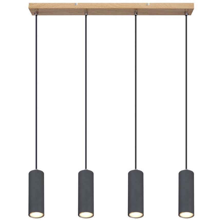 Globo - Ljuskrona med upphängningsrem 4xGU10/35W/230V grå/brun