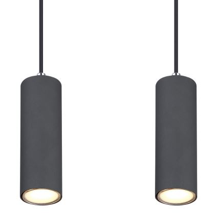 Globo - Ljuskrona med upphängningsrem 4xGU10/35W/230V grå/brun