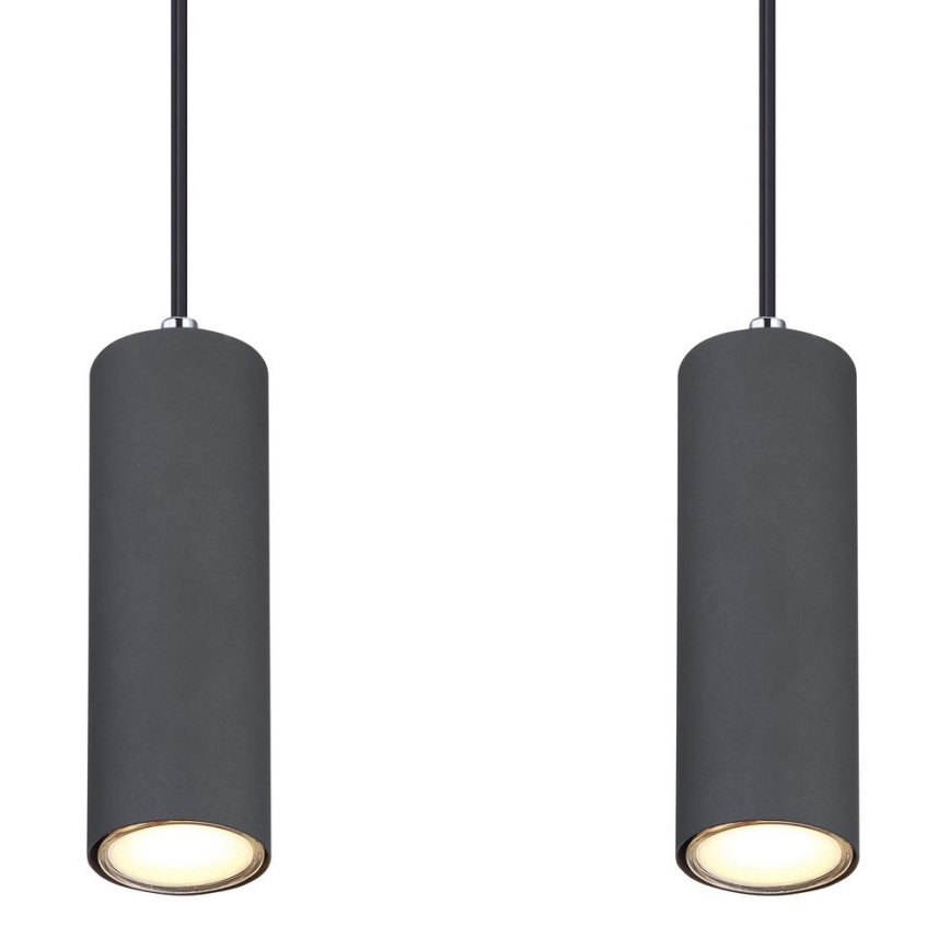 Globo - Ljuskrona med upphängningsrem 4xGU10/35W/230V grå/brun