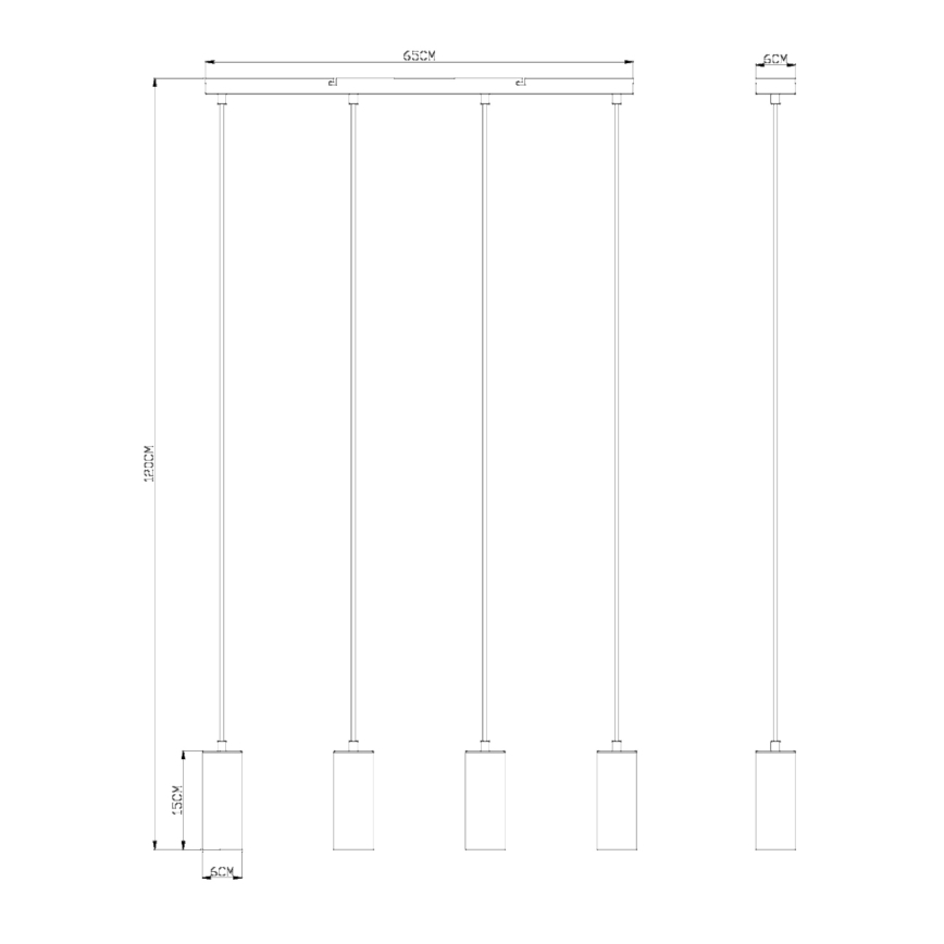 Globo - Ljuskrona med upphängningsrem 4xGU10/35W/230V grå/brun