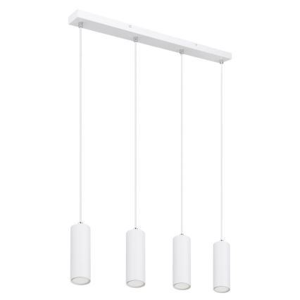 Globo - Ljuskrona med upphängningsrem 4xGU10/35W/230V vit