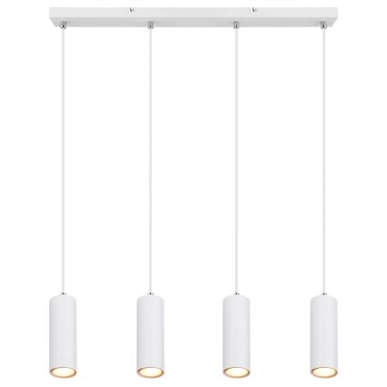 Globo - Ljuskrona med upphängningsrem 4xGU10/35W/230V vit