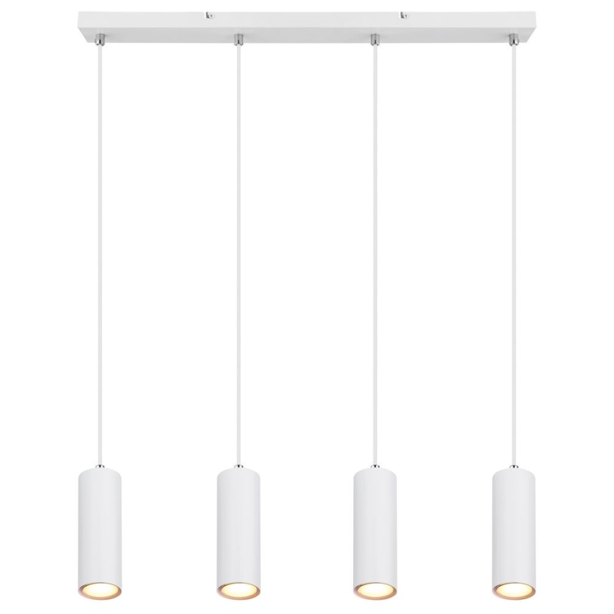 Globo - Ljuskrona med upphängningsrem 4xGU10/35W/230V vit