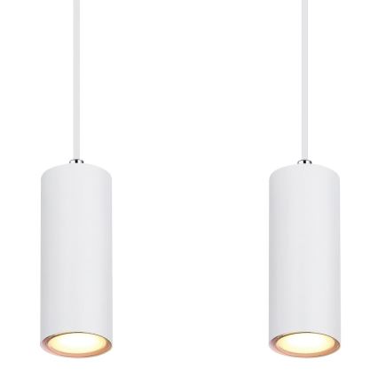 Globo - Ljuskrona med upphängningsrem 4xGU10/35W/230V vit