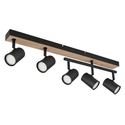 Globo - Spotlight 5xGU10/35W/230V svart/brun