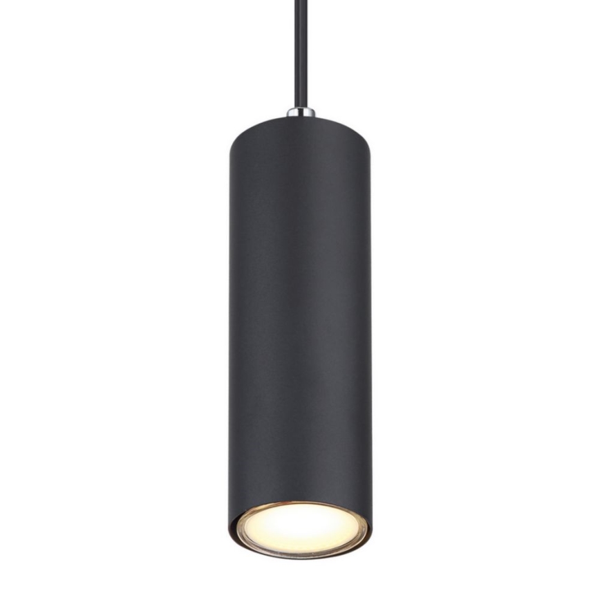 Globo - Ljuskrona med upphängningsrem 1xGU10/35W/230V svart