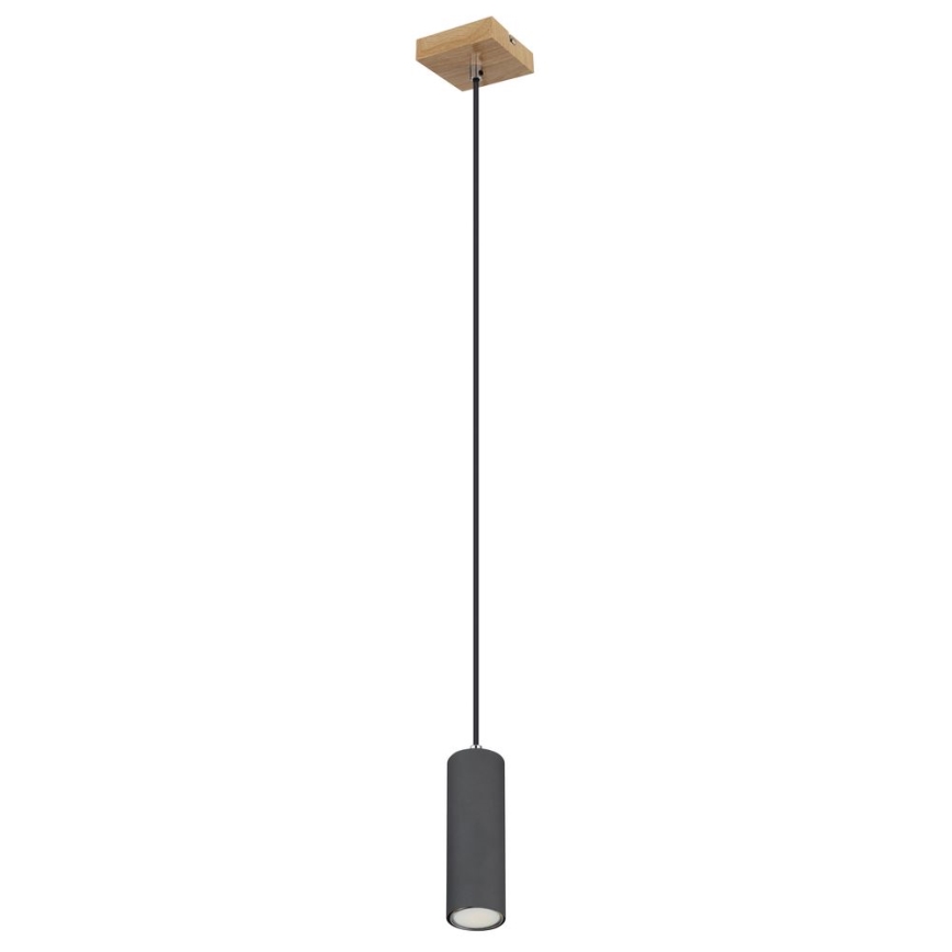 Globo - Ljuskrona med textilsladd 1xGU10/35W/230V grå/brun
