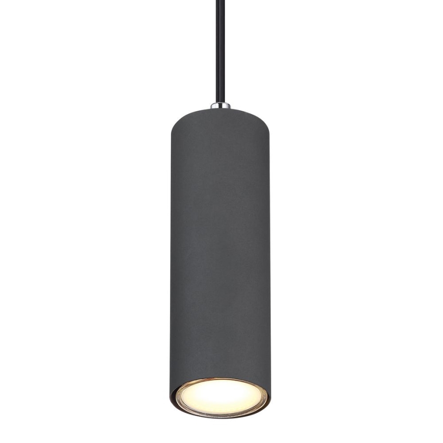 Globo - Ljuskrona med textilsladd 1xGU10/35W/230V grå/brun