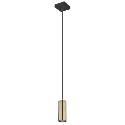 Globo - Ljuskrona med upphängningsrem 1xGU10/35W/230V svart/mässing