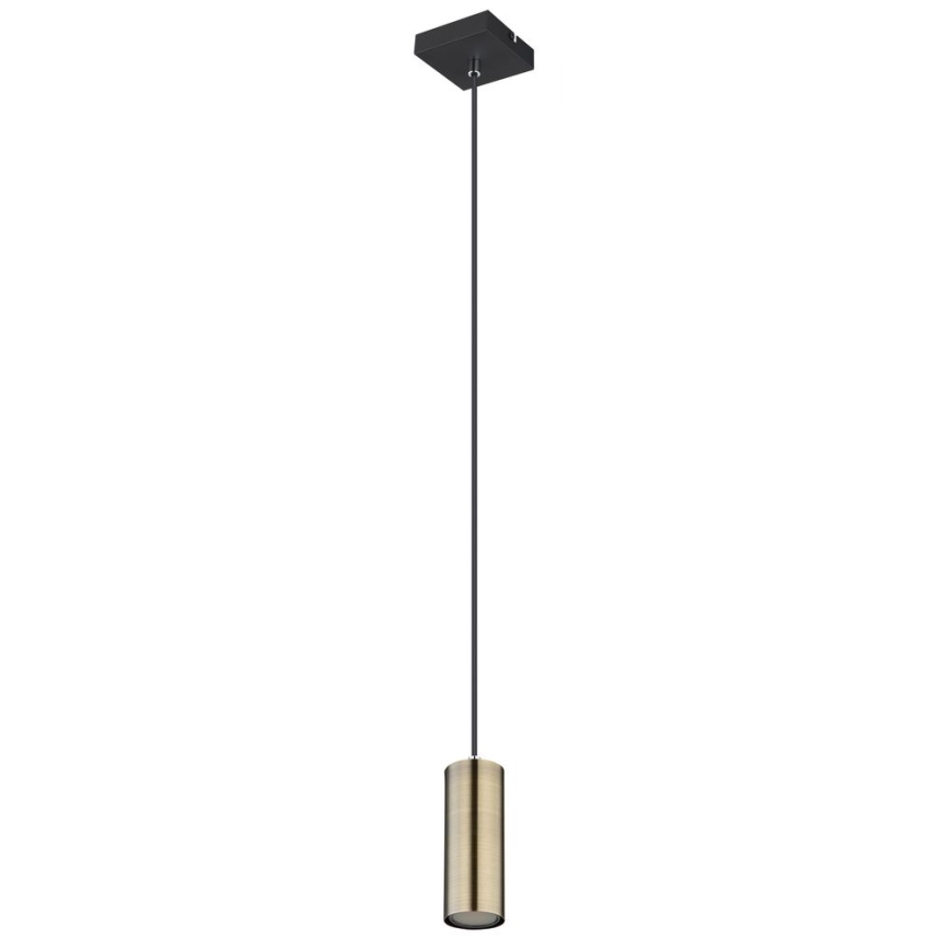 Globo - Ljuskrona med upphängningsrem 1xGU10/35W/230V svart/mässing