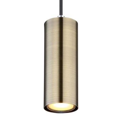 Globo - Ljuskrona med upphängningsrem 1xGU10/35W/230V svart/mässing