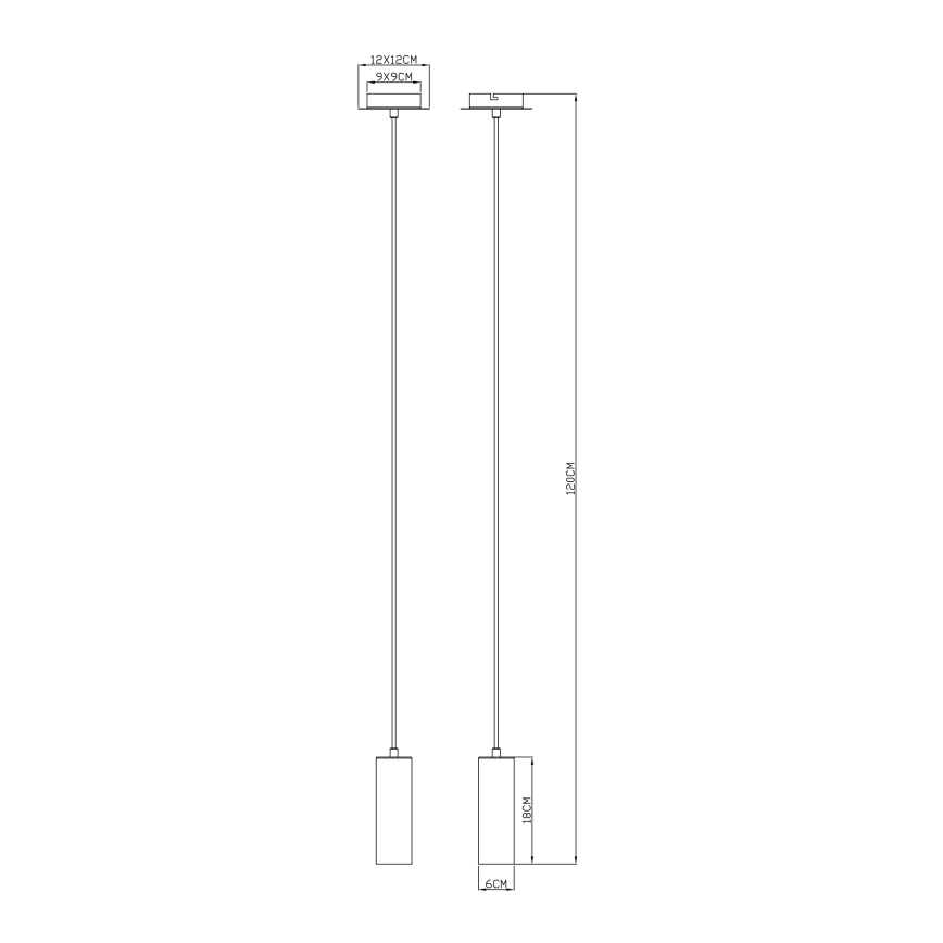Globo - Ljuskrona med upphängningsrem 1xGU10/35W/230V svart/mässing