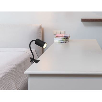 Globo - Flexibel lampa med klämma 1xGU10/25W/230V svart