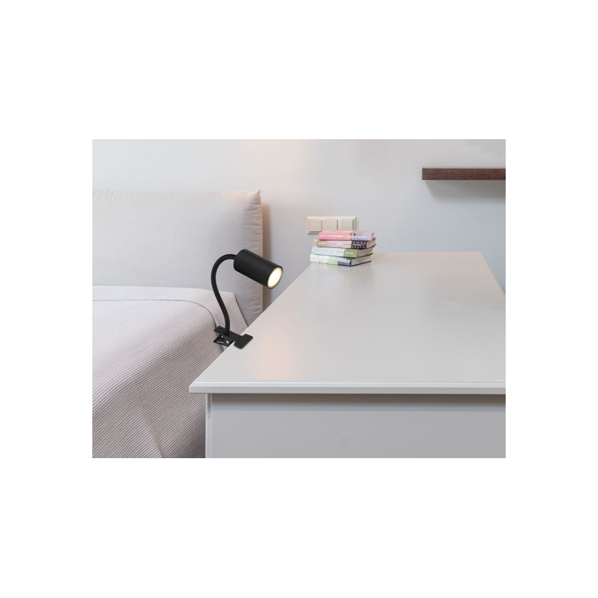 Globo - Flexibilní lampa med klämma 1xGU10/25W/230V svart