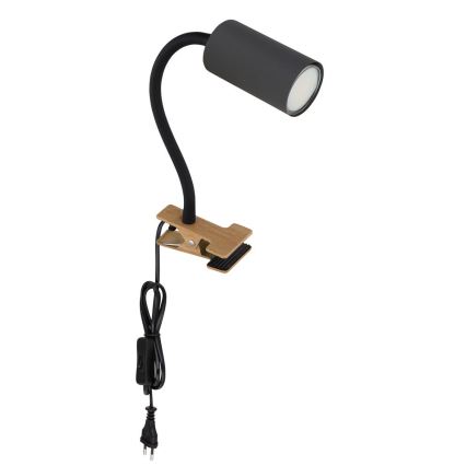 Globo - Flexibel lampa med klämma 1xGU10/25W/230V grå/brun