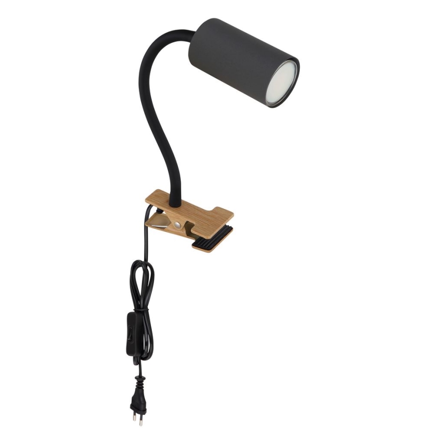 Globo - Flexibel lampa med klämma 1xGU10/25W/230V grå/brun
