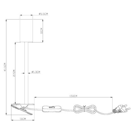 Globo - Flexibel lampa med klämma 1xGU10/25W/230V grå/brun