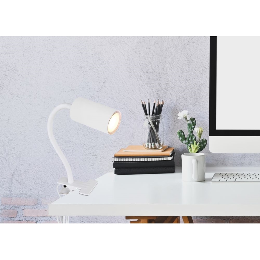 Globo - Flexibilní lampa med klämma 1xGU10/25W/230V vit