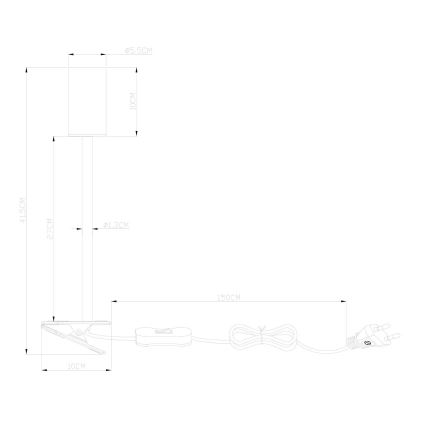 Globo - Flexibilní lampa med klämma 1xGU10/25W/230V vit