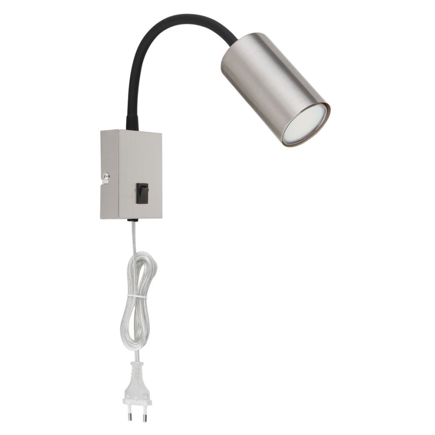 Globo - Flexibel vägglampa 1xGU10/25W/230V svart/matt krom