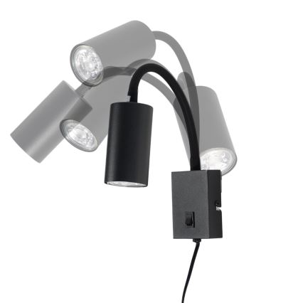 Globo - Flexibel vägglampa 1xGU10/25W/230V svart