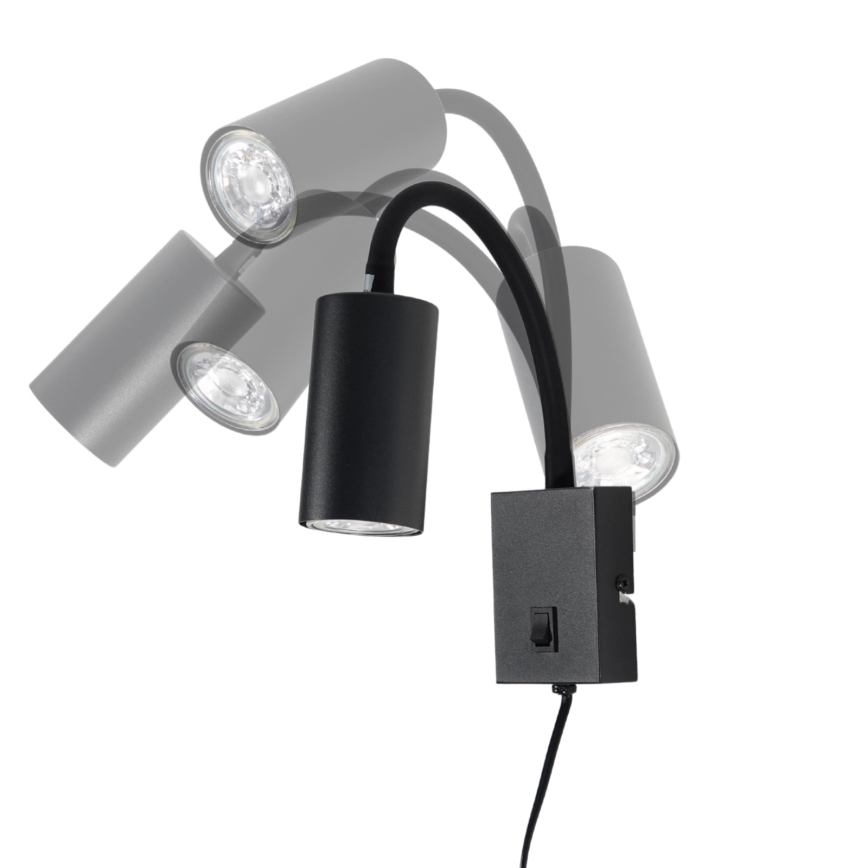 Globo - Flexibel vägglampa 1xGU10/25W/230V svart