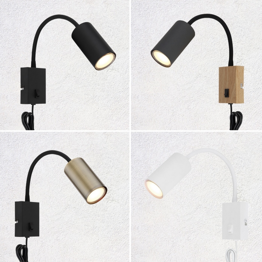 Globo - Flexibel vägglampa 1xGU10/25W/230V svart