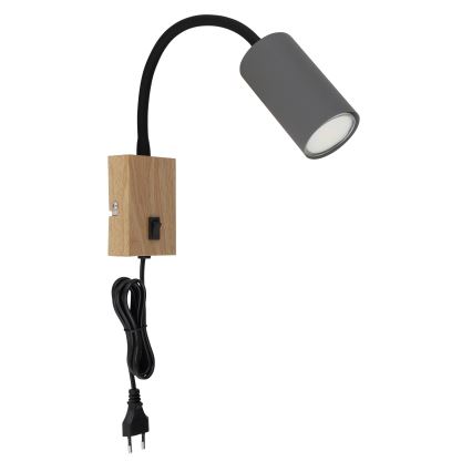 Globo - Flexibel vägglampa 1xGU10/25W/230V grå/brun