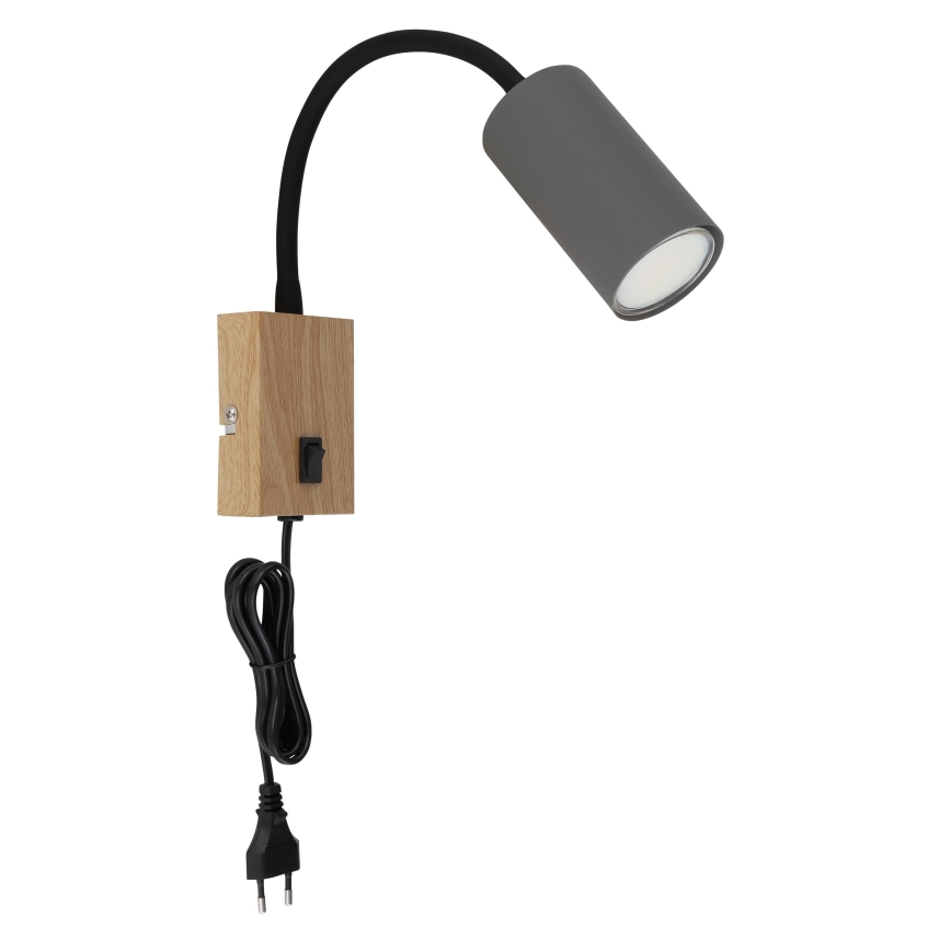 Globo - Flexibel vägglampa 1xGU10/25W/230V grå/brun