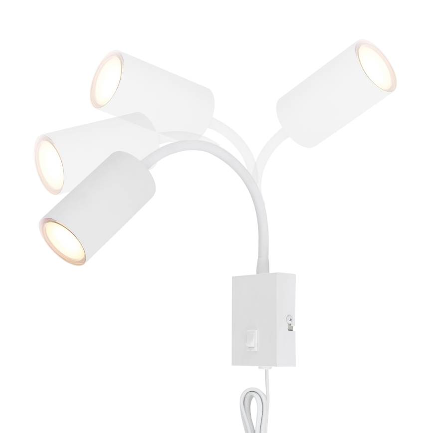 Globo - Flexibel vägglampa 1xGU10/25W/230V vit