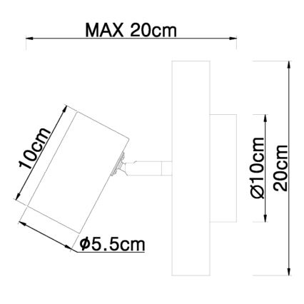 Globo - Väggspotlight 1xGU10/5W/230V trä/metall