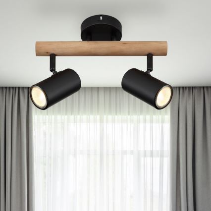 Globo - Spotlampa 2xGU10/5W/230V trä/metal