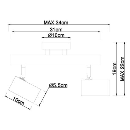 Globo - Spotlampa 2xGU10/5W/230V trä/metal