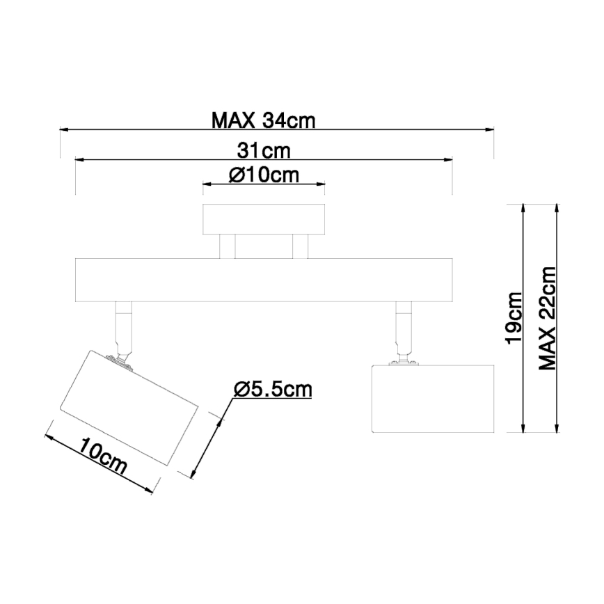 Globo - Spotlampa 2xGU10/5W/230V trä/metal