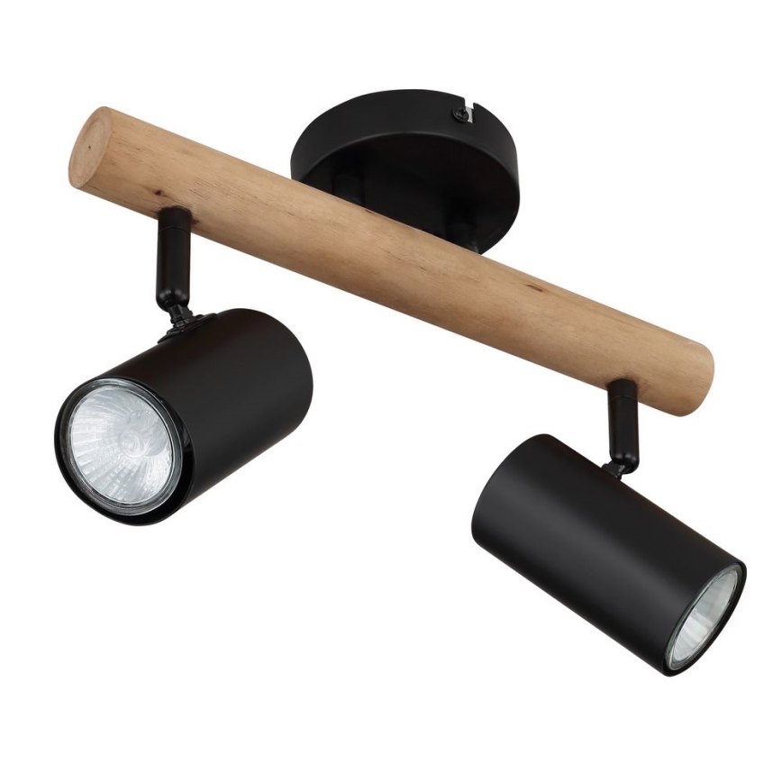 Globo - Spotlight 2xGU10/5W/230V trä/metall