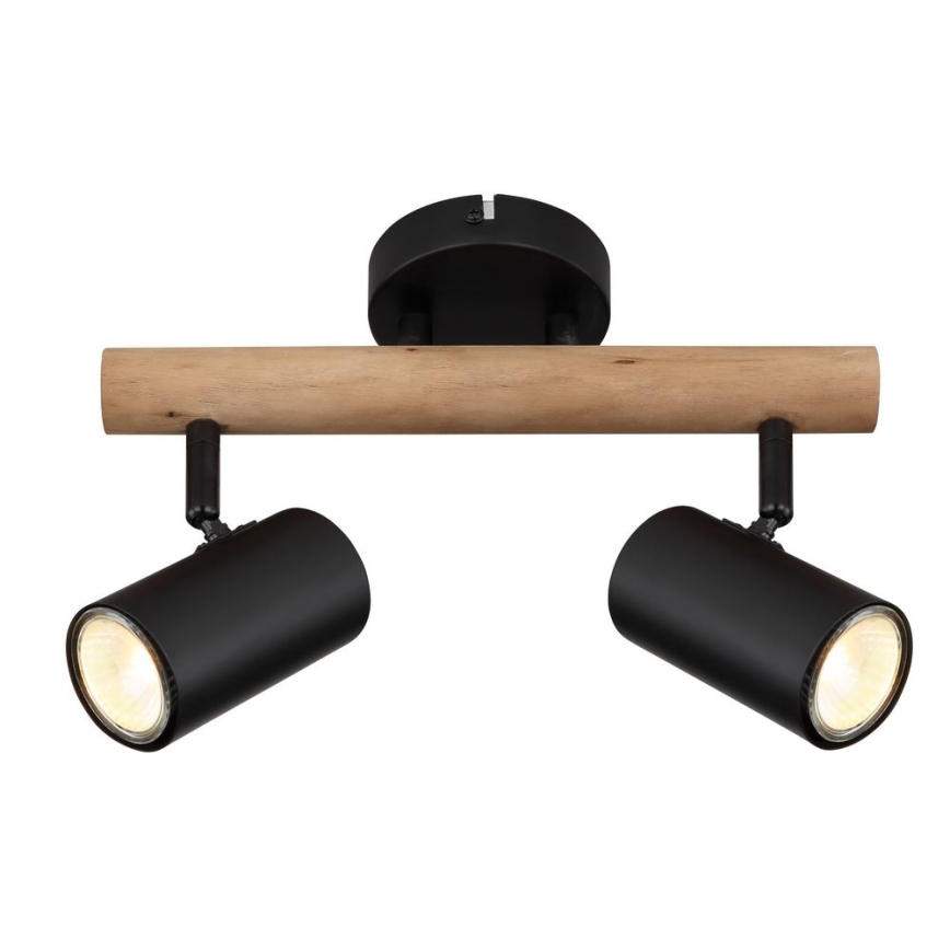 Globo - Spotlight 2xGU10/5W/230V trä/metall