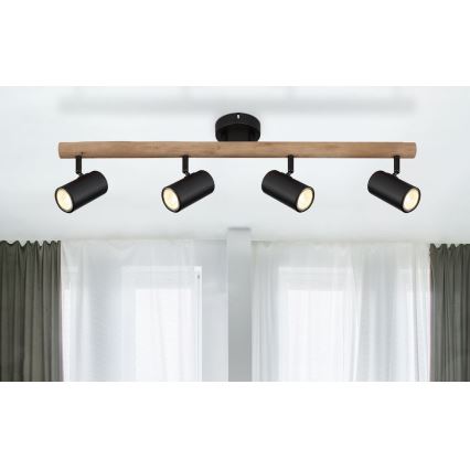 Globo - Spotlight 4xGU10/5W/230V trä/metall