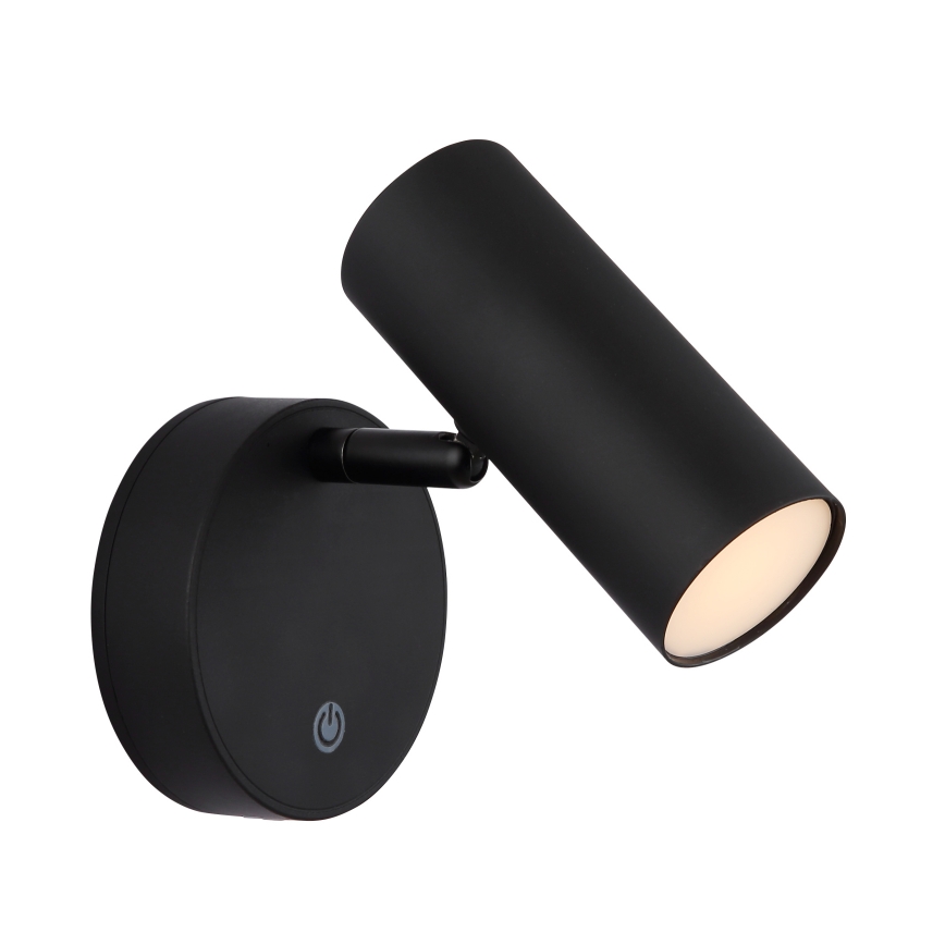 Globo - LED dimbar uppladdningsbar väggmonterad spotlampa LED/0,4W/3,7V 1800 mAh svart