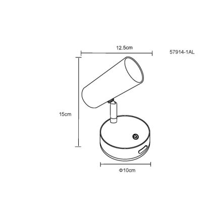 Globo - LED dimbar uppladdningsbar väggmonterad spotlampa LED/0,4W/3,7V 1800 mAh svart