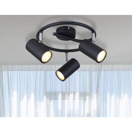 Globo - Spotlight 3xGU10/25W/230V svart