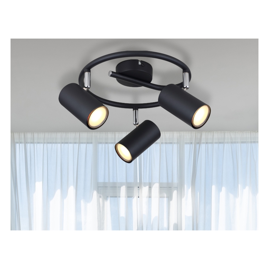 Globo - Spotlight 3xGU10/25W/230V svart
