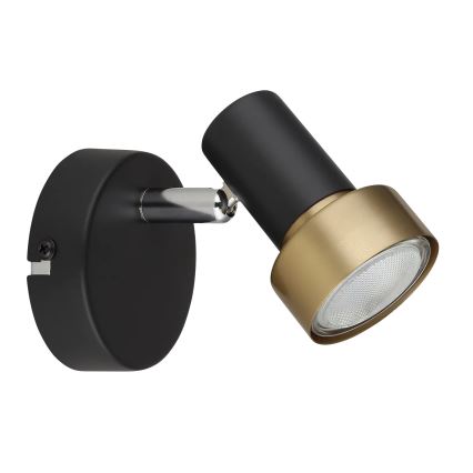 Globo - Väggspotlight 1xGU10/25W/230V svart/guld