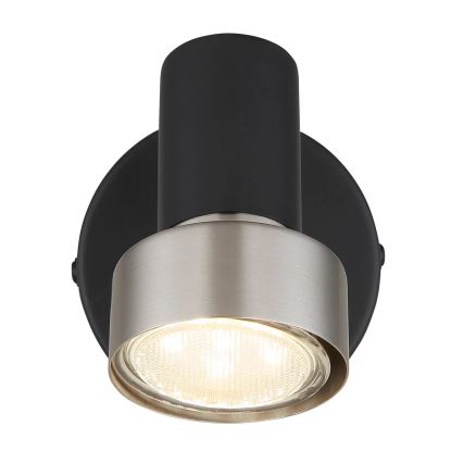 Globo - Väggspotlight 1xGU10/25W/230V svart/silver