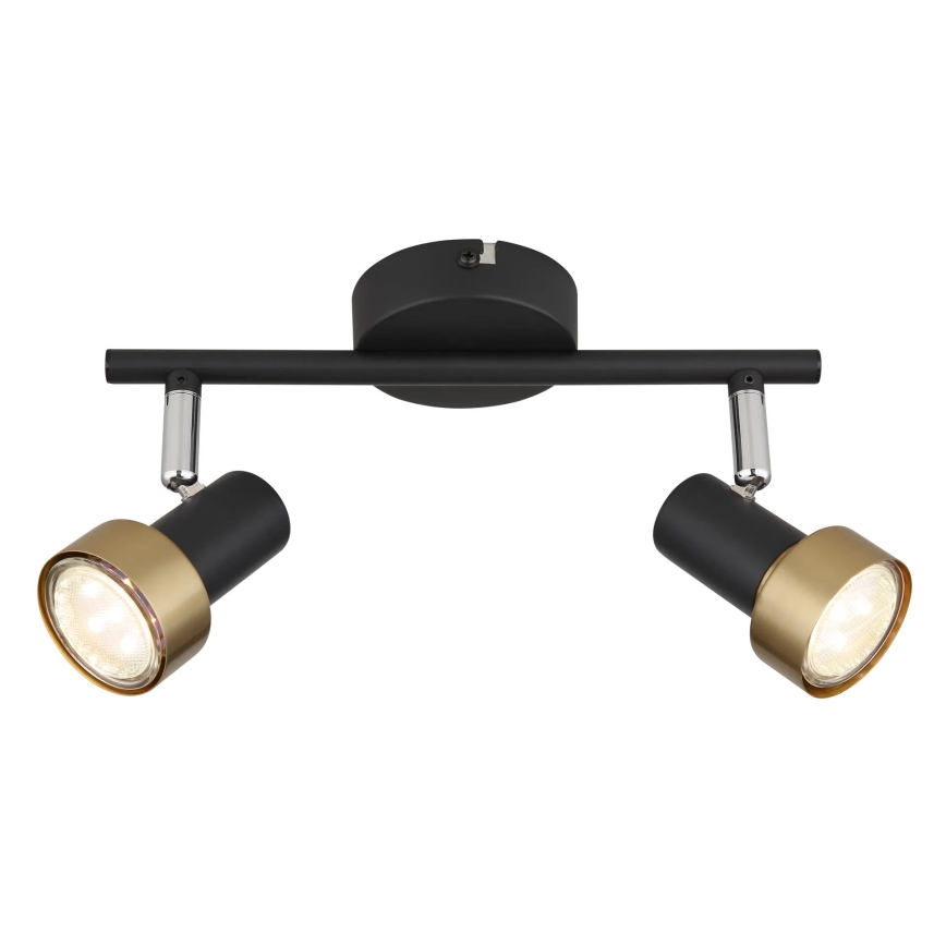 Globo - Spotlight  2xGU10/25W/230V svart/guld