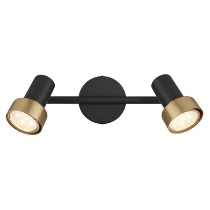 Globo - Spotlight  2xGU10/25W/230V svart/guld