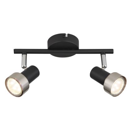Globo - Spotlight  2xGU10/25W/230V svart/silver