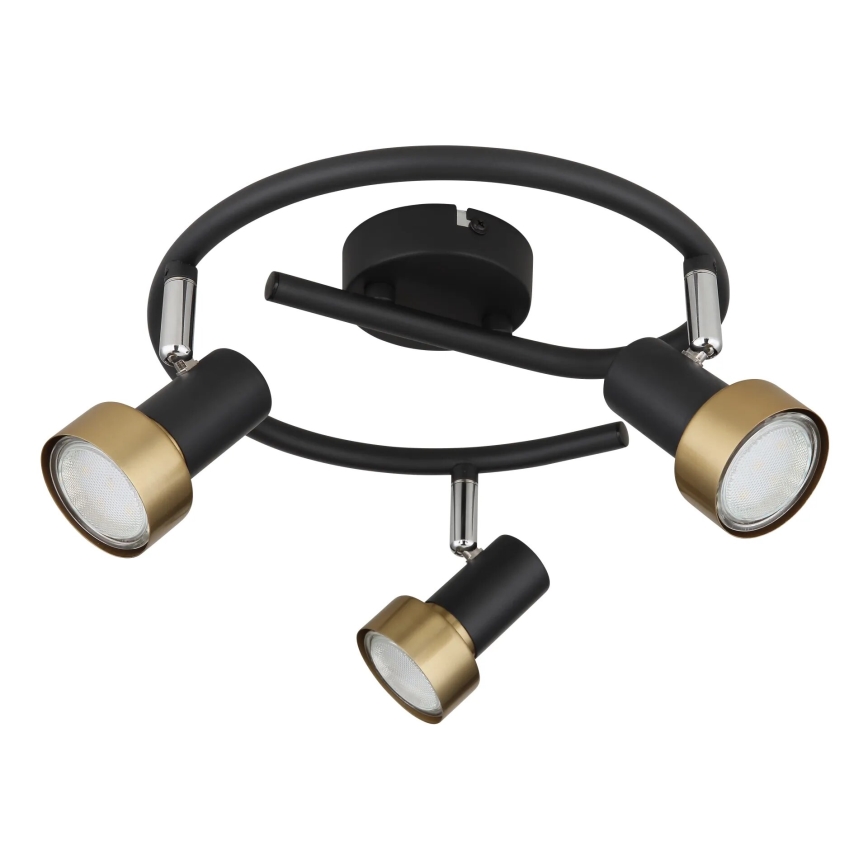 Globo - Spotlight  3xGU10/25W/230V svart/guld