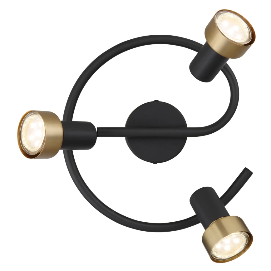 Globo - Spotlight  3xGU10/25W/230V svart/guld